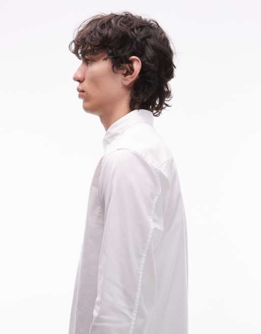 AllSaints – Hawthorne – Biała koszula z długimi rękawami i logo, 4 z 5
