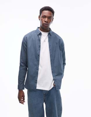 AllSaints AllSaints Hawthorne long sleeve shirt in ashy blue