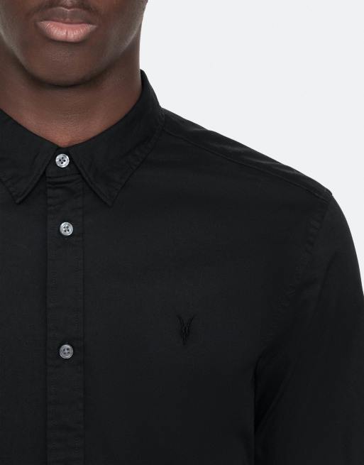 AllSaints - Hawthorne LS - Overhemd in zwart, 6 van 7