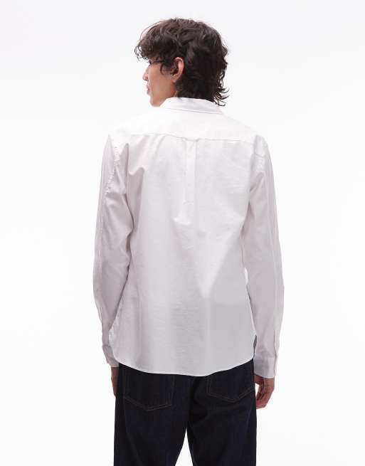 AllSaints - Hawthorne - Overhemd met lange mouwen en logo in wit, 3 van 5