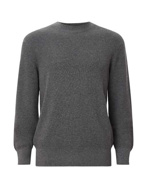 AllSaints - Hayes - Trui van merinowol met ronde hals in grijs