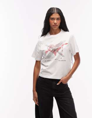 AllSaints heartache graphic lisa short sleeve T-shirt in white white 16590₽