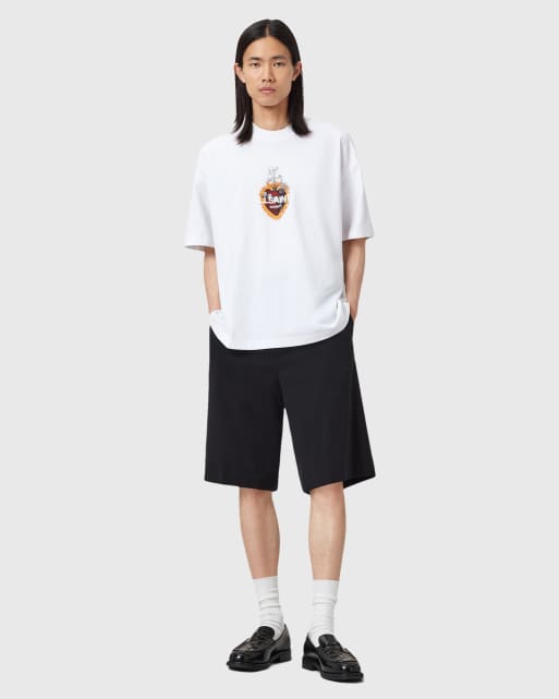 AllSaints - Heartfelt - T-shirt bianca con stampa sul retro, 3 di 4