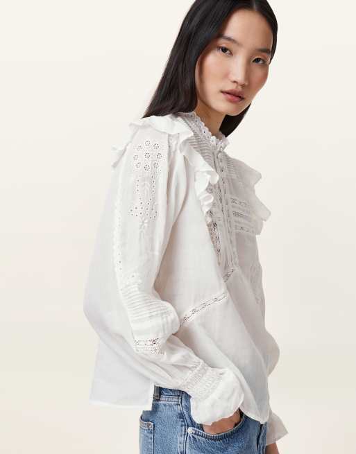 AllSaints - Heather - Top in wit