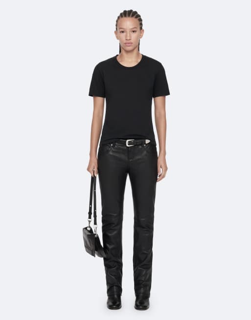 AllSaints Hela T-shirt met korte mouwen in gewassen zwart, 2 van 7