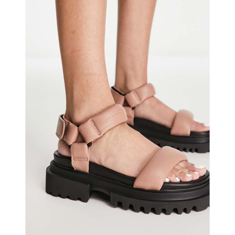 AllSaints Helium leather sandals in pink