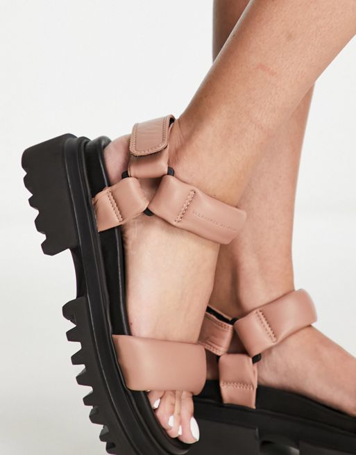 AllSaints Helium leather sandals in pink