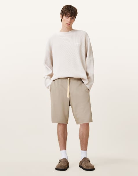 AllSaints – Helix – Sweatshorts in Schlammbraun - view 1