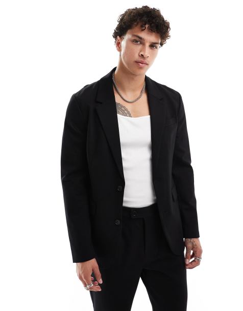 AllSaints Helm suit blazer jacket co-ord in black - view 1