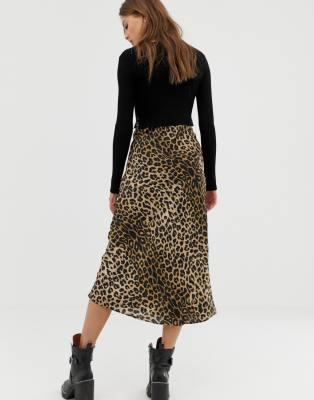 all saints leopard slip dress