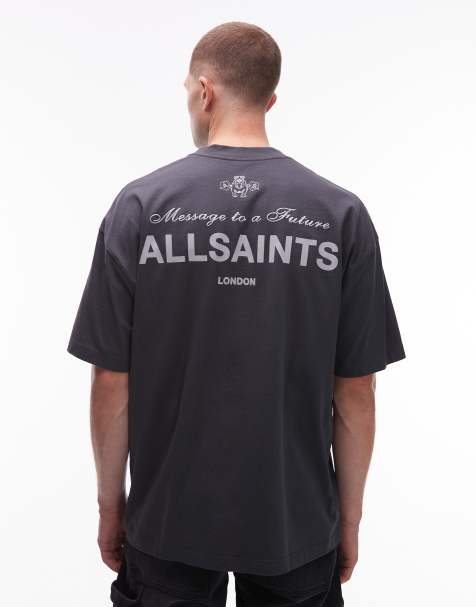AllSaints - Herald - T-shirt in zwart met wassing - view 1