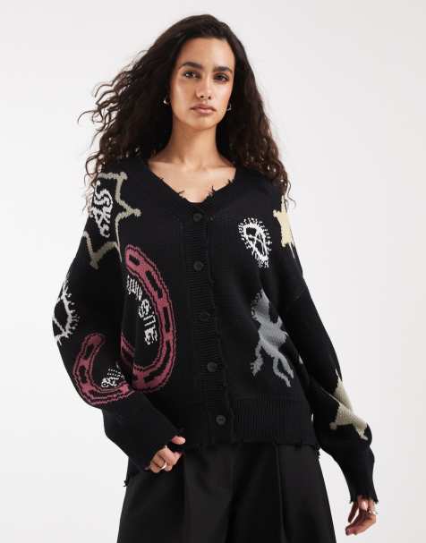 Sweat à Capuche AllSaints Femme Noir Taille M – Motif Floral – Fermeture éclair Intégrale