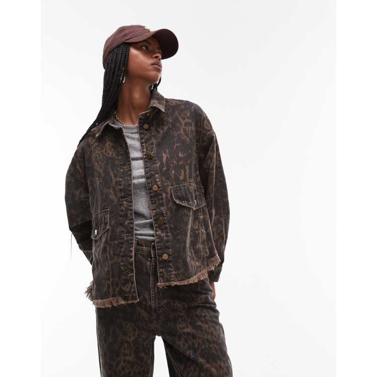 AllSaints Hettie denim shacket in leopard | ASOS