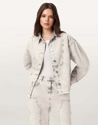 AllSaints - Hettie XTL - Hemdjacke in Schneegrau