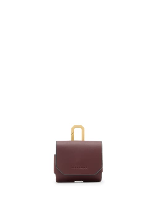 AllSaints – Hex – Airpod-Hülle in Dunkelrot