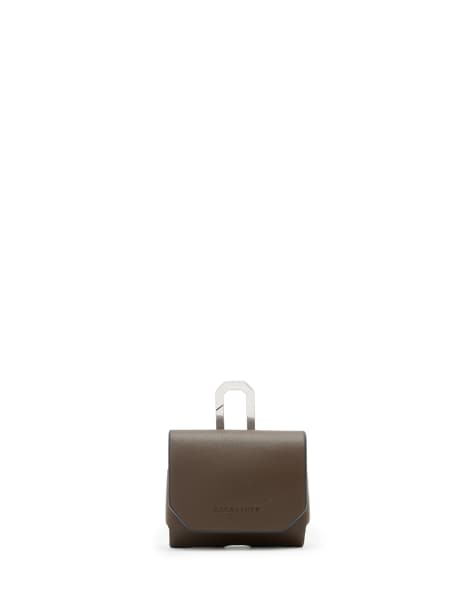 AllSaints – Hex – Airpod-Hülle in Fango-Braun - view 1