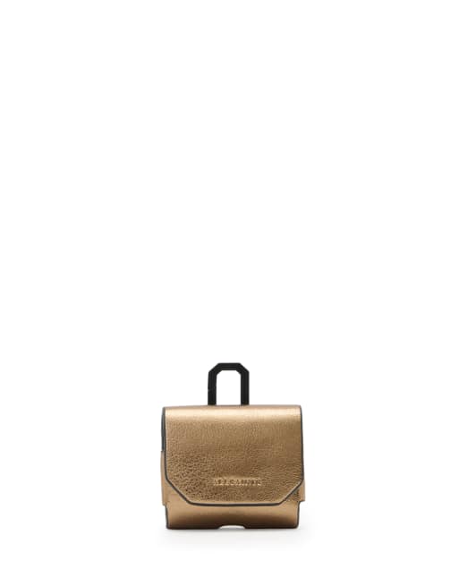 AllSaints – Hex – Airpod-Hülle in warmem Messing