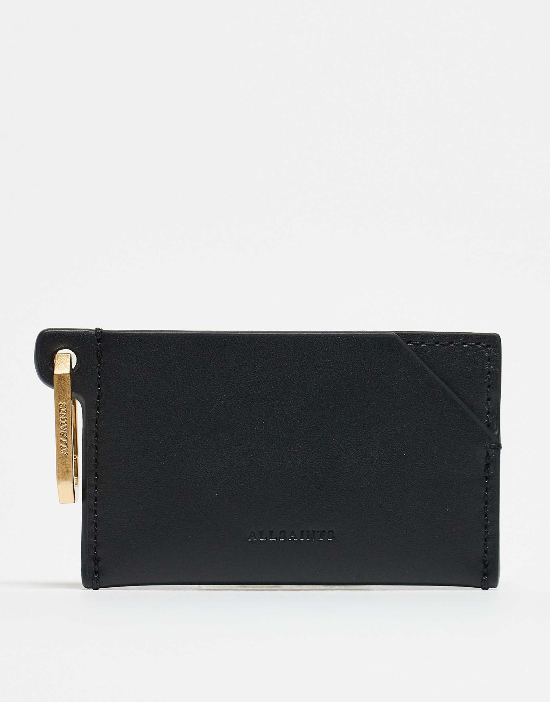 allsaints hex cardholder in black