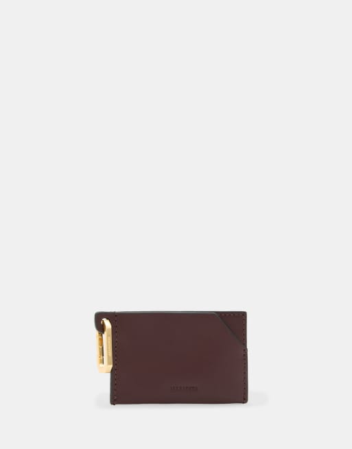 AllSaints - Hex - Porte-cartes - Rouge foncé