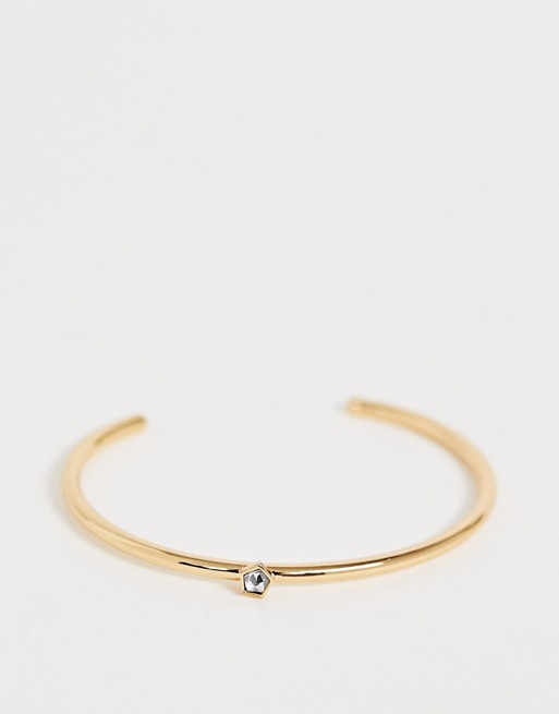 AllSaints hexagonal stone cuff bracelet