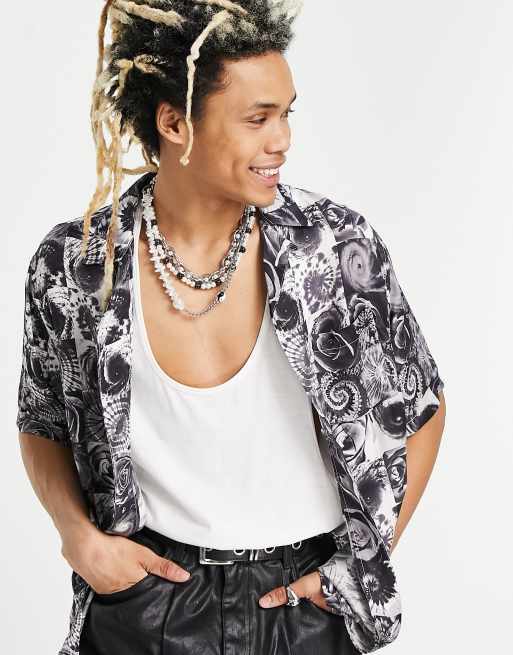 AllSaints – Hippie – Hemd in Schwarz 