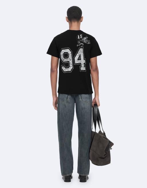 AllSaints Homeward t-shirt à manches courtes col rond noir délavé, 4 de 7