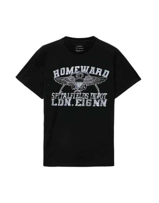 AllSaints Homeward t-shirt à manches courtes col rond noir délavé, 7 de 7