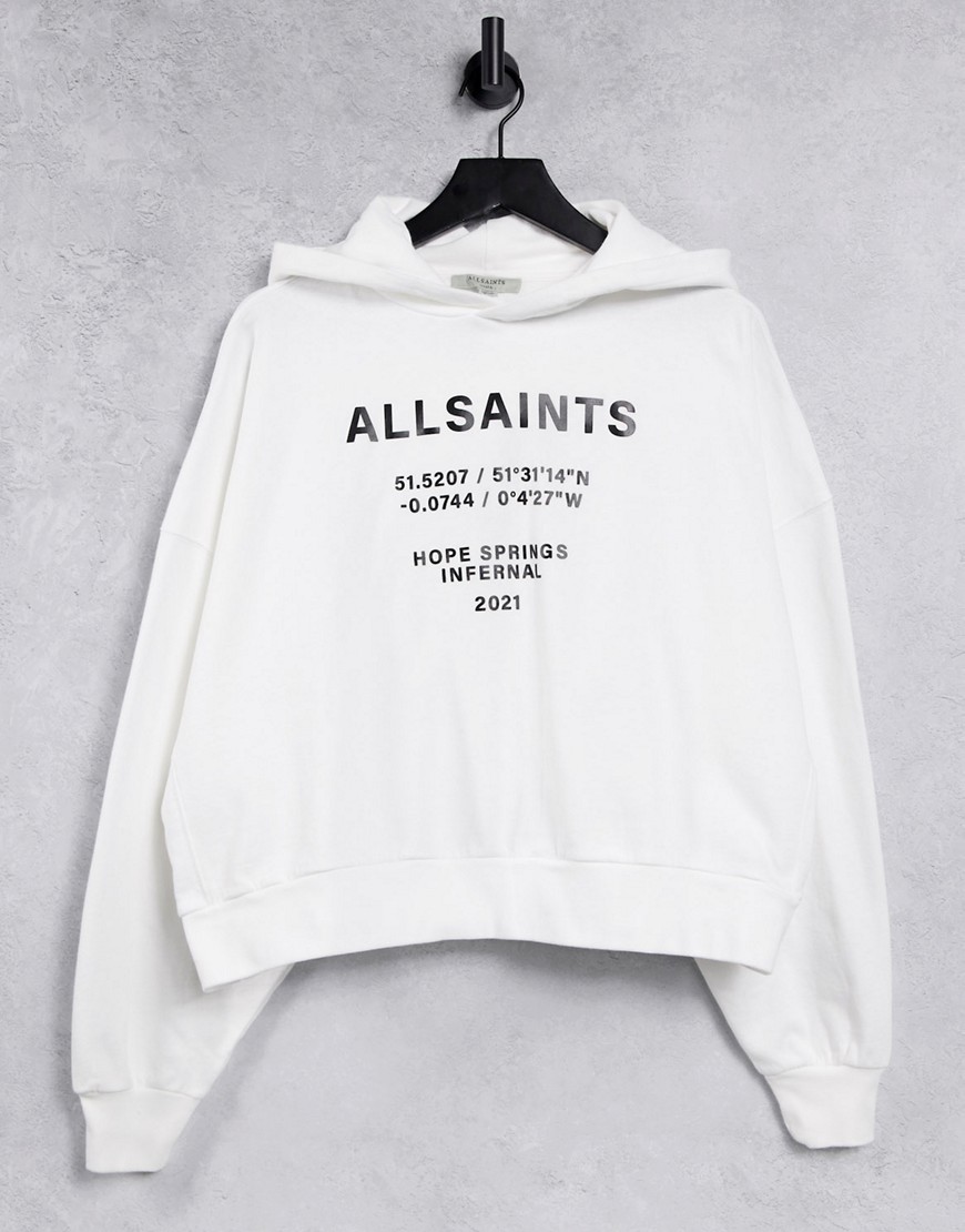 AllSaints - Hoodie met logo in wit