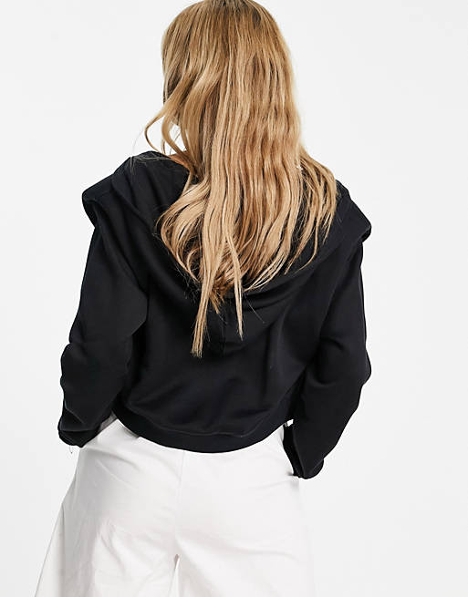  AllSaints hoodie with padded shoulder in black 