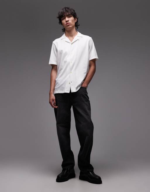 AllSaints Hudson short sleeve logo shirt in white, 2 of 5