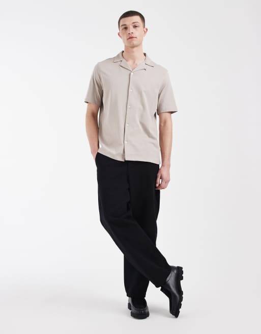 AllSaints Hudson short sleeve shirt in beige, 2 of 5