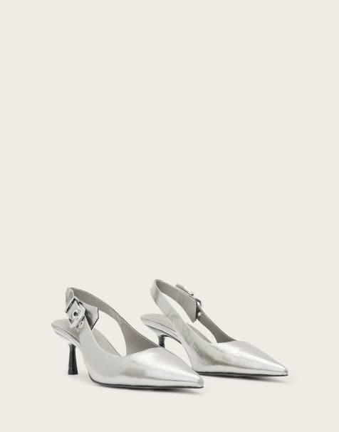 AllSaints – Idiya – Slingback-Schuhe in Graphitgrau - view 1