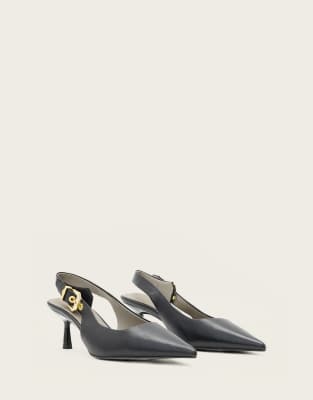 AllSaints - Idiya - Slingback-Schuhe in Schwarz