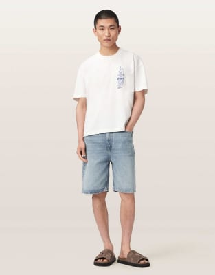 Allsaints Herren Weiß Men's Ignis Boxy Short Sleeve Graphic T-Shirt Size Xs - Bild 3