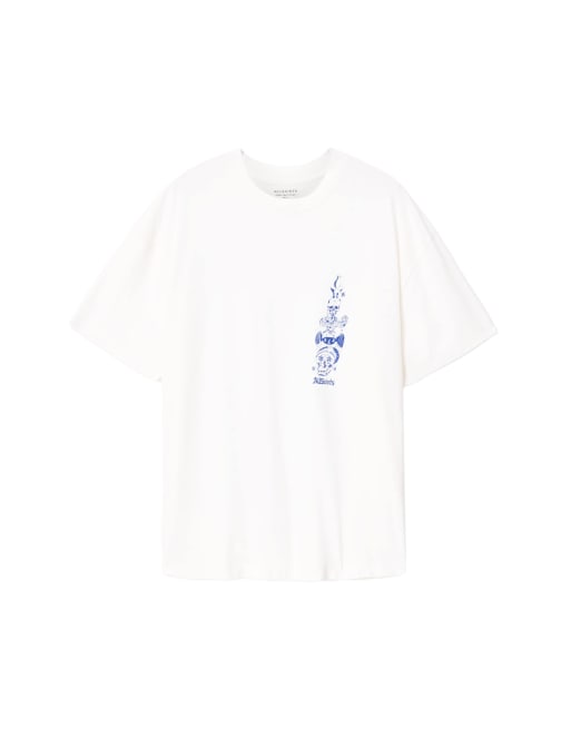 AllSaints – Ignis – Kurzärmliges T-Shirt in Kreideweiß mit Rundhalsausschnitt, 2 von 6