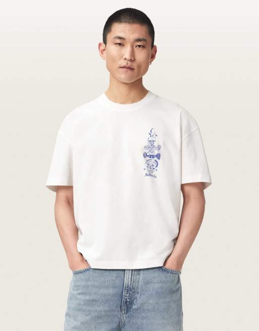 AllSaints – Ignis – Kurzärmliges T-Shirt in Kreideweiß mit Rundhalsausschnitt, 3 von 6