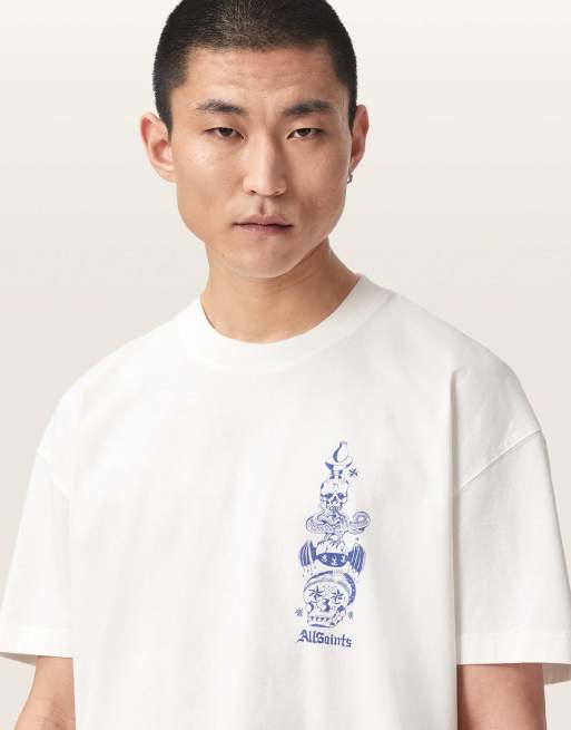 AllSaints – Ignis – Kurzärmliges T-Shirt in Kreideweiß mit Rundhalsausschnitt, 6 von 6