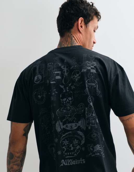 AllSaints - Ignis - T-shirt à manches courtes avec logo graphique et imprimé au dos - Blanc, 4 de 5