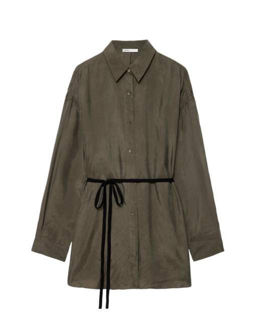 AllSaints Ilana Hemd in dunklem Khaki-Grün, 2 von 6