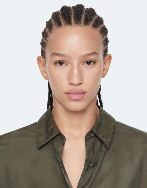 AllSaints Ilana Hemd in dunklem Khaki-Grün, 3 von 6