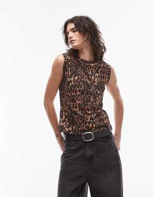 AllSaints AllSaints Imogen tank in leopard-Yellow