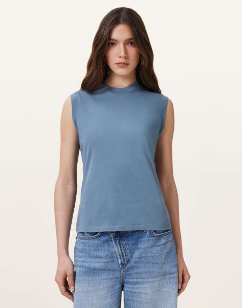 AllSaints – Imogen – Tanktop in Feuersteinblau - view 1