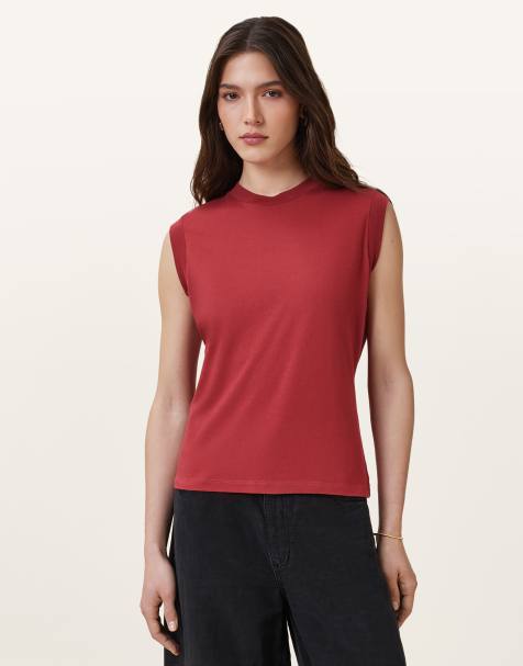 AllSaints – Imogen – Tanktop in gebranntem Ziegelsteinrot - view 1