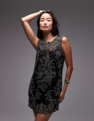 AllSaints - Inaya - Robe ornementée - Noir