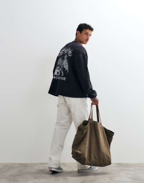 AllSaints - Incendo - T-shirt a maniche lunghe nera slavata con stampa del logo sul retro - view 1