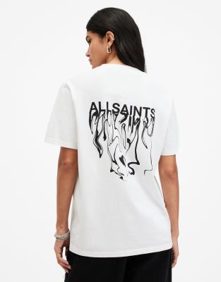 AllSaints - Inksaints - T-Shirt in Weiß mit Logo-Rückenprint