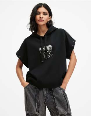 AllSaints - Inksnts Amphia - Kapuzenpullover in Schwarz