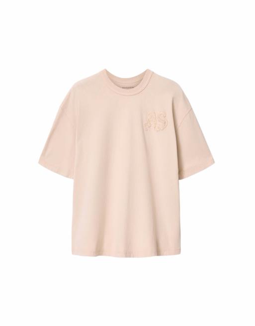 AllSaints – Insignia – Kurzärmliges T-Shirt in Kristallrosa mit Rundhalsausschnitt, 7 von 7