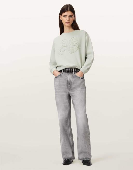 AllSaints – Insignia Pippa – Sweatshirt in Meergrün, 4 von 6