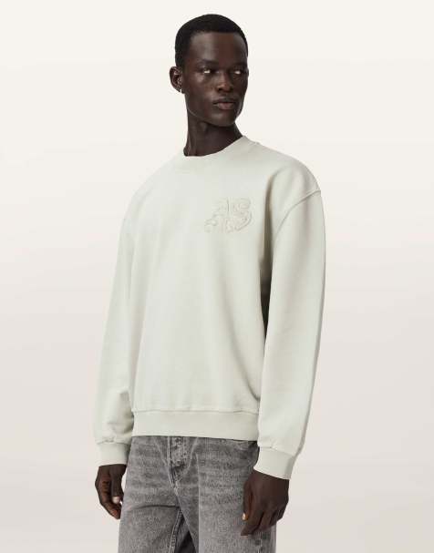 AllSaints - Insignia - Sweat ras de cou - Vert marin - view 1